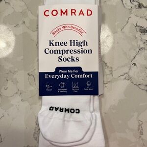 Comrad White Knee High Compression Socks